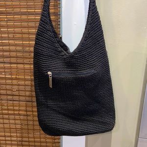 The Sak Black Crochet Shoulder Bag